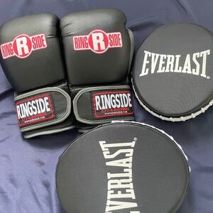 Boxing gloves and pads